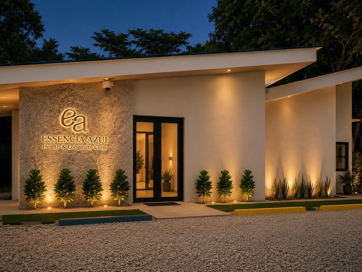 Fachada de Essencia Azul Health & Longevity Clinic en Nicoya, Costa Rica